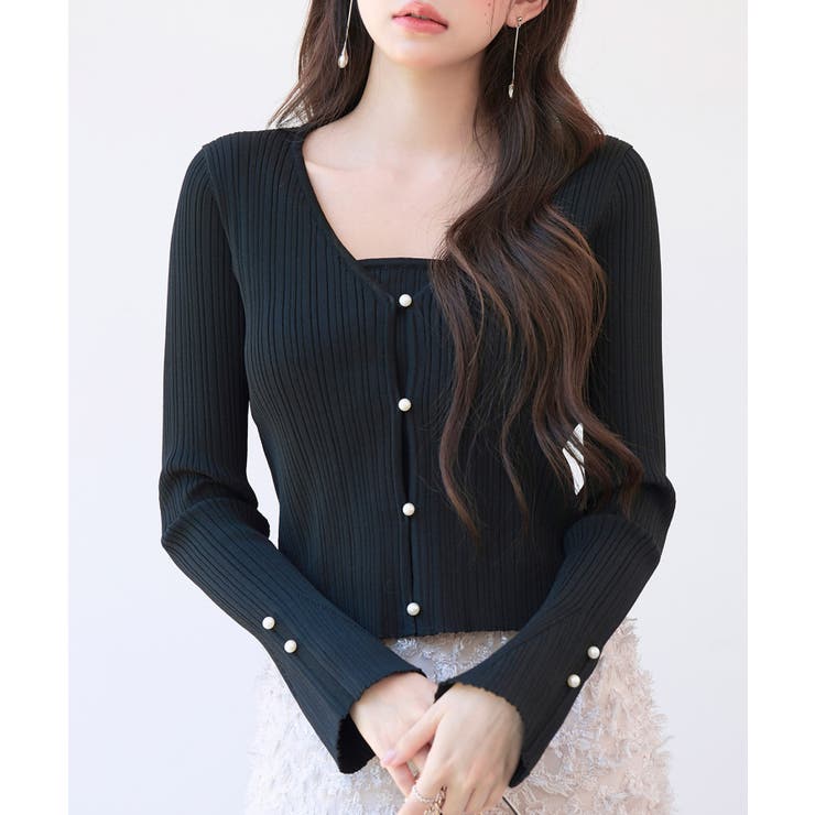 レイヤードランダムリブ編みニットトップス | SAISON DE PAPILLON  | 詳細画像22 