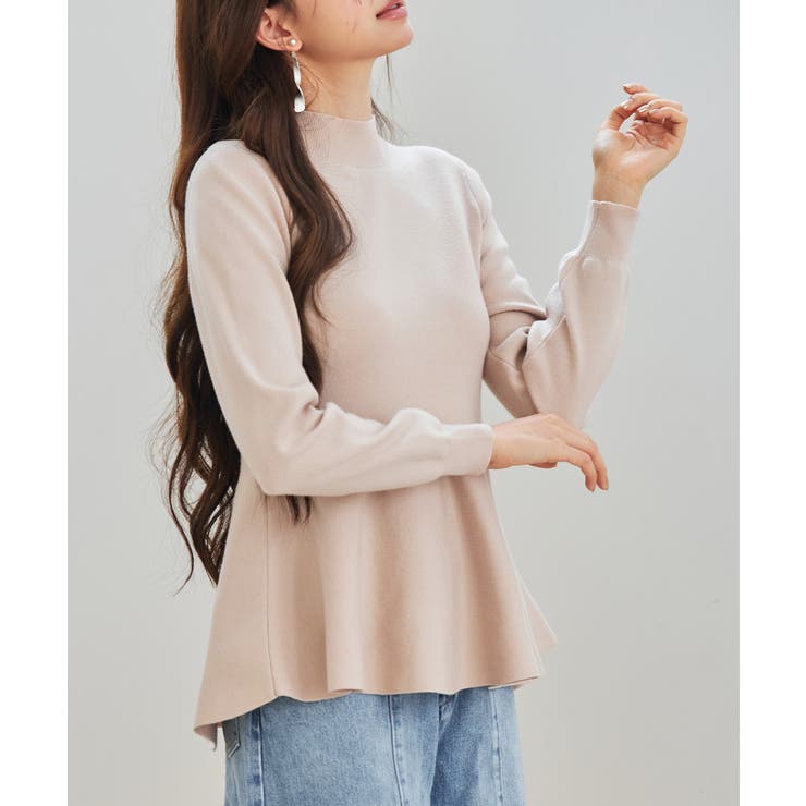 モックネックペプラムニットトップス | SAISON DE PAPILLON  | 詳細画像33 