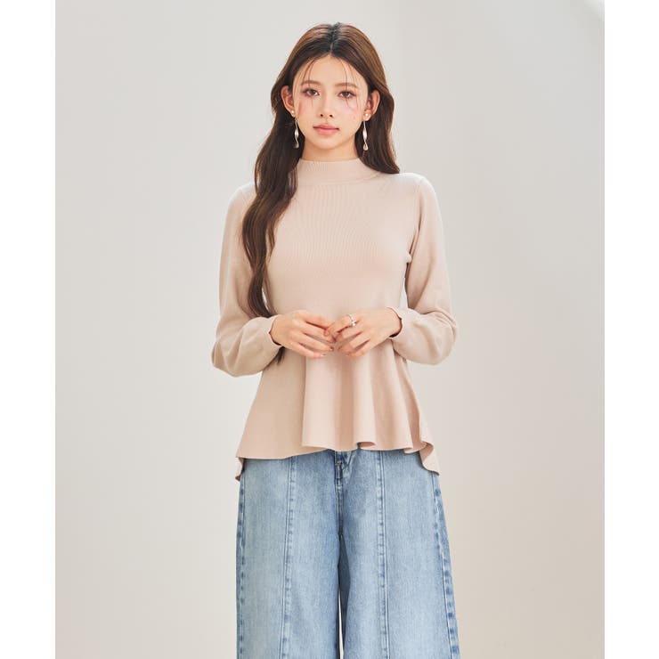 モックネックペプラムニットトップス | SAISON DE PAPILLON  | 詳細画像30 