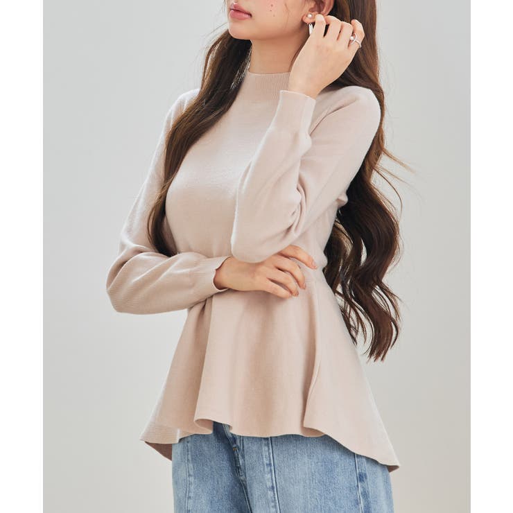 モックネックペプラムニットトップス | SAISON DE PAPILLON  | 詳細画像32 