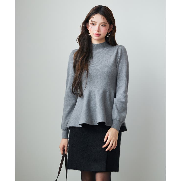 モックネックペプラムニットトップス | SAISON DE PAPILLON  | 詳細画像14 