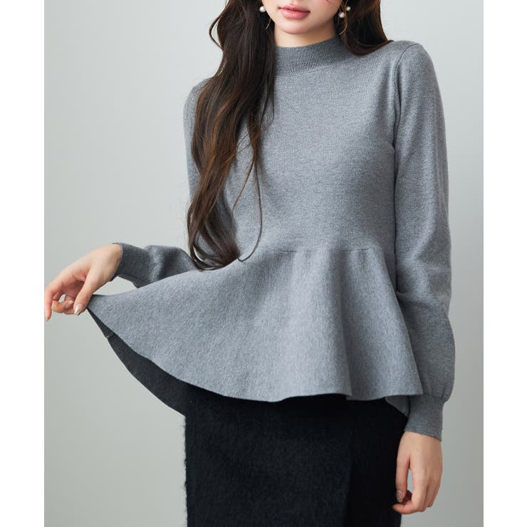 モックネックペプラムニットトップス | SAISON DE PAPILLON  | 詳細画像16 