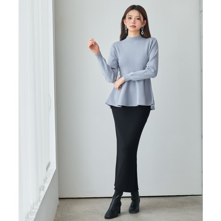 モックネックペプラムニットトップス | SAISON DE PAPILLON  | 詳細画像21 