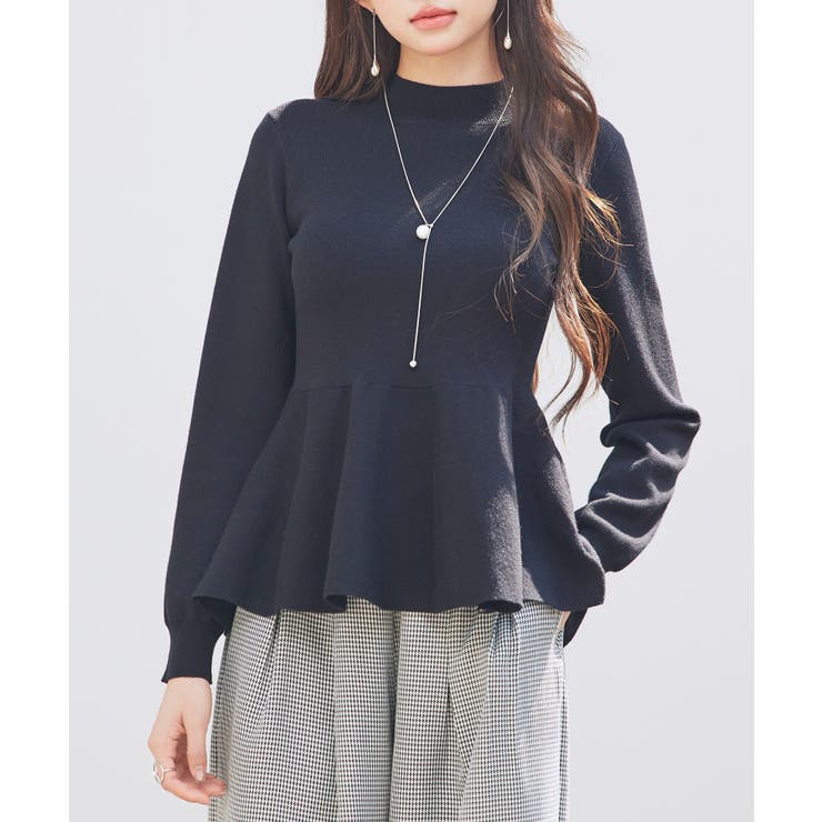 モックネックペプラムニットトップス | SAISON DE PAPILLON  | 詳細画像3 