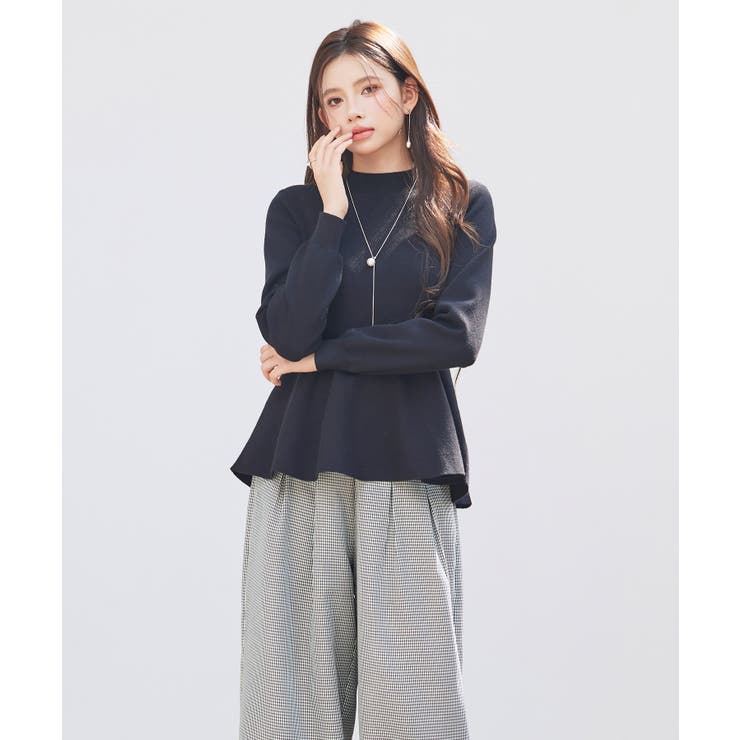 モックネックペプラムニットトップス | SAISON DE PAPILLON  | 詳細画像6 