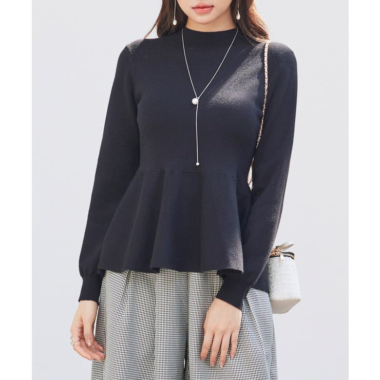 モックネックペプラムニットトップス | SAISON DE PAPILLON  | 詳細画像7 