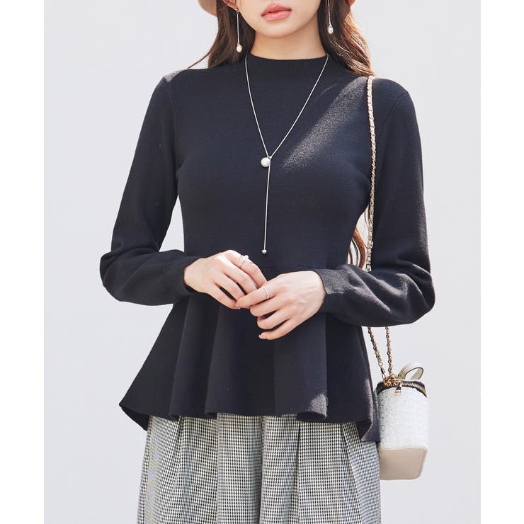 モックネックペプラムニットトップス | SAISON DE PAPILLON  | 詳細画像8 