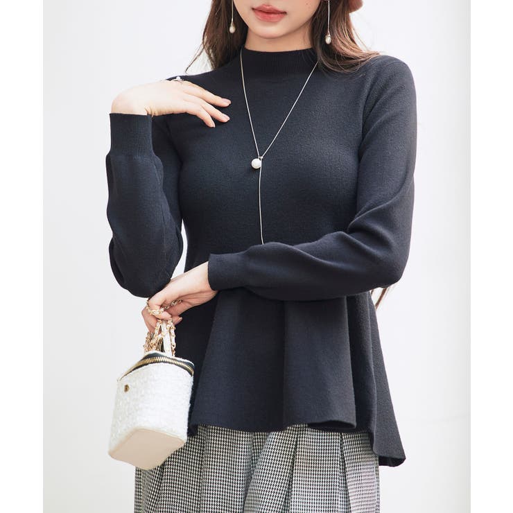 モックネックペプラムニットトップス | SAISON DE PAPILLON  | 詳細画像9 