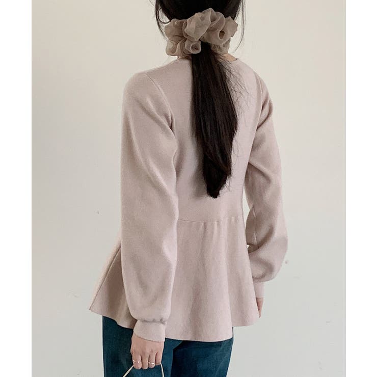 クルーネックペプラムニットトップス | SAISON DE PAPILLON  | 詳細画像3 