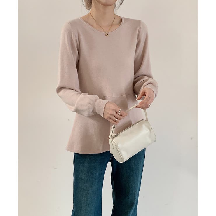 クルーネックペプラムニットトップス | SAISON DE PAPILLON  | 詳細画像5 