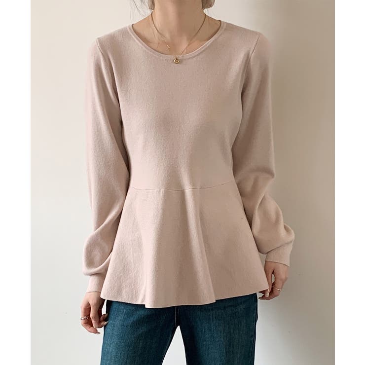 クルーネックペプラムニットトップス | SAISON DE PAPILLON  | 詳細画像8 