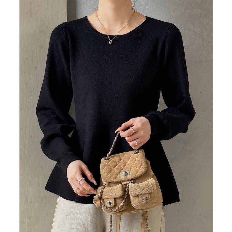 クルーネックペプラムニットトップス | SAISON DE PAPILLON  | 詳細画像21 