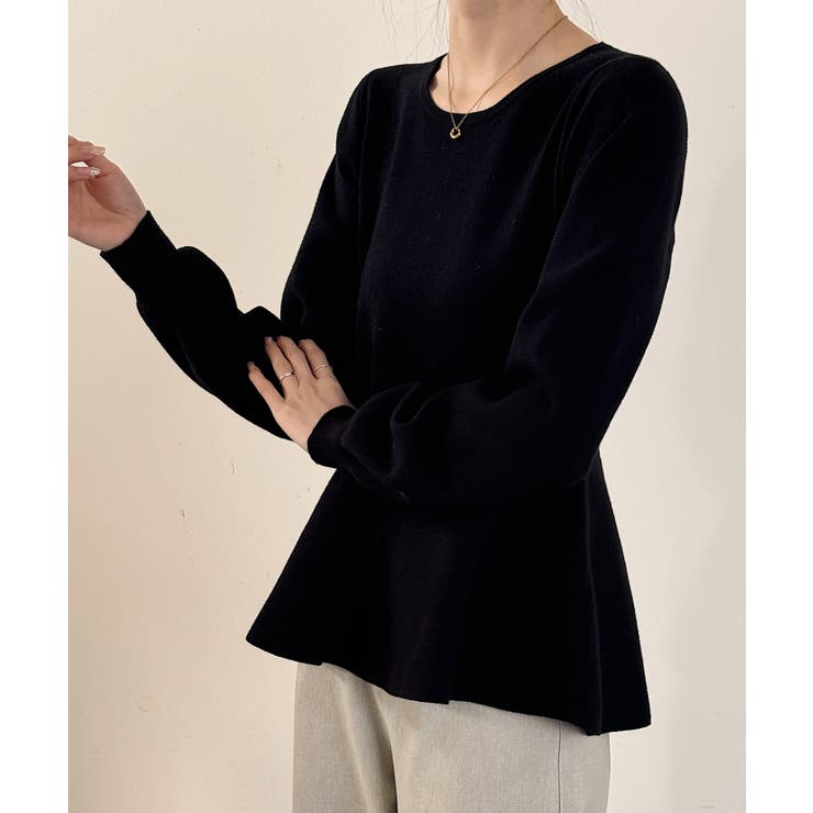 クルーネックペプラムニットトップス | SAISON DE PAPILLON  | 詳細画像22 