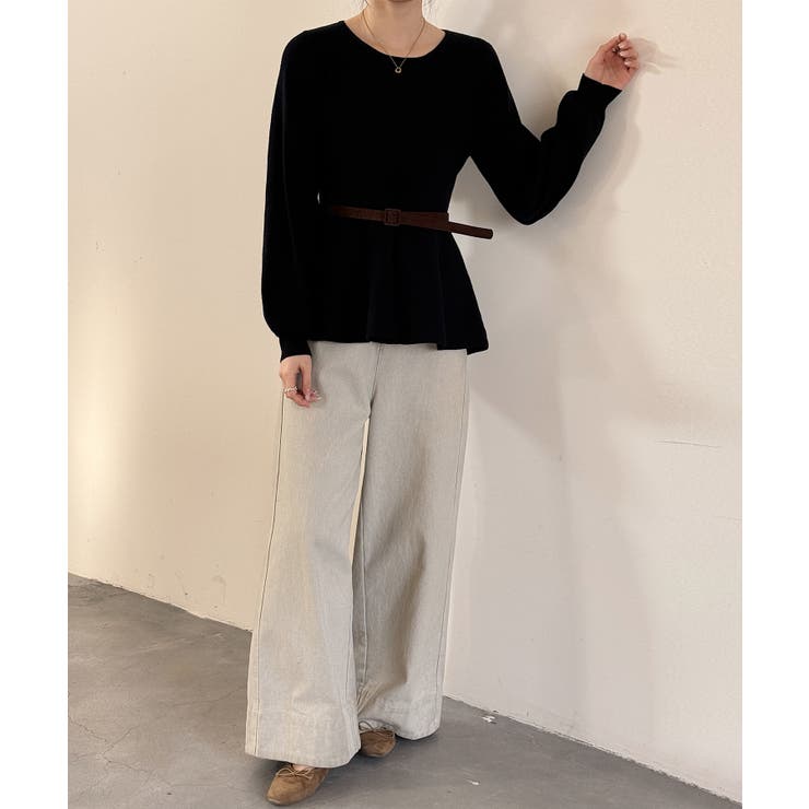 クルーネックペプラムニットトップス | SAISON DE PAPILLON  | 詳細画像23 