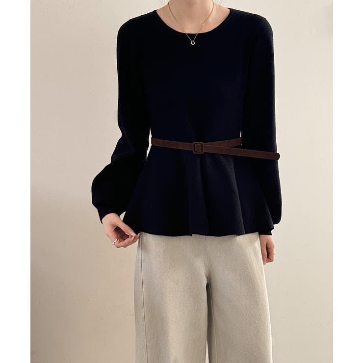 クルーネックペプラムニットトップス | SAISON DE PAPILLON  | 詳細画像24 