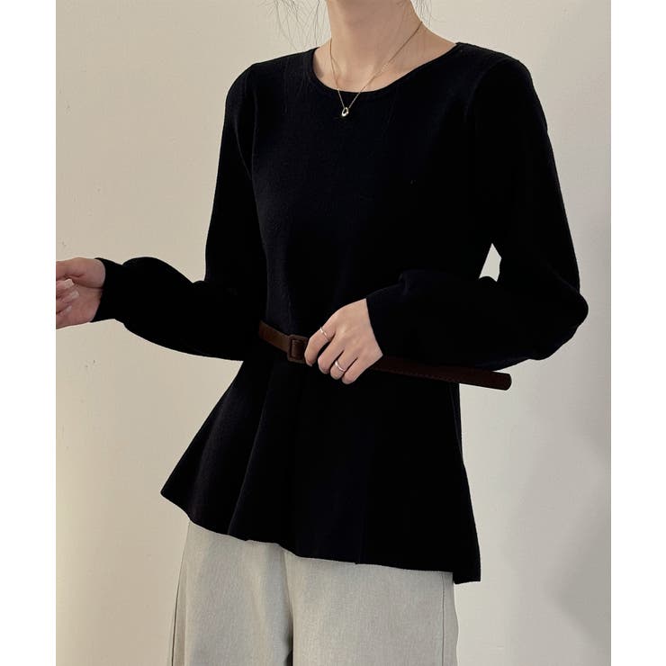 クルーネックペプラムニットトップス | SAISON DE PAPILLON  | 詳細画像25 