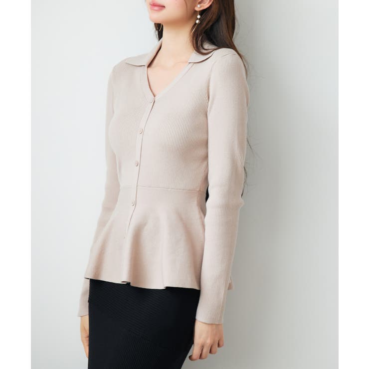 スキッパー・カラーペプラムニットトッブス | SAISON DE PAPILLON  | 詳細画像12 