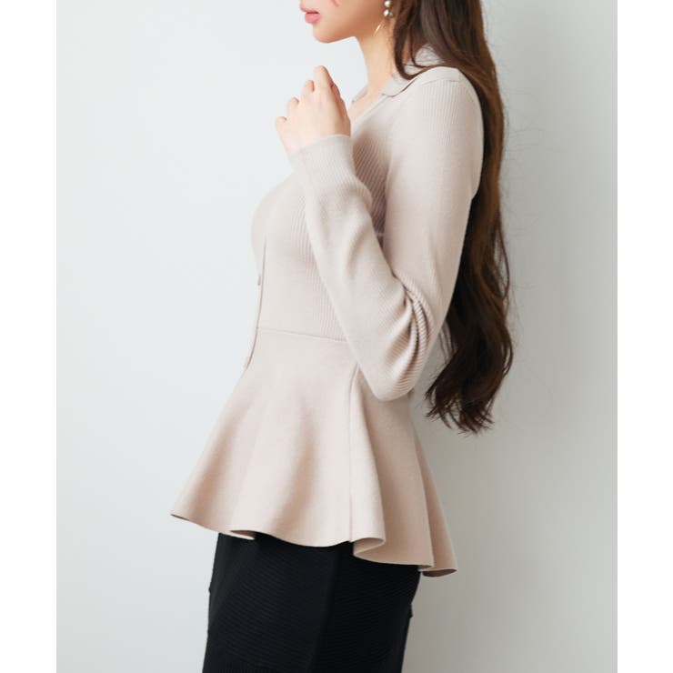 スキッパー・カラーペプラムニットトッブス | SAISON DE PAPILLON  | 詳細画像13 