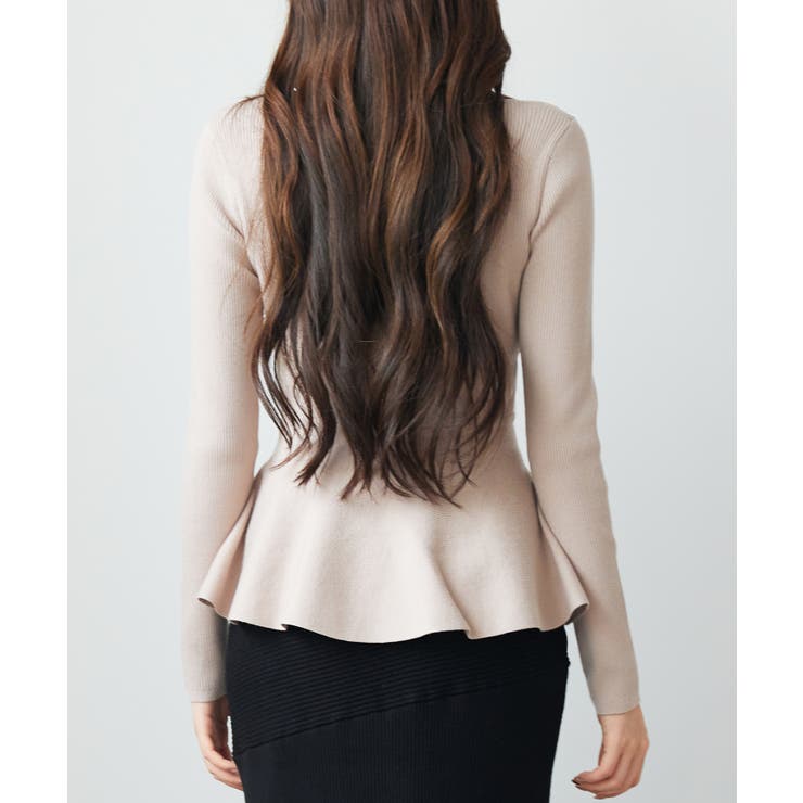 スキッパー・カラーペプラムニットトッブス | SAISON DE PAPILLON  | 詳細画像14 