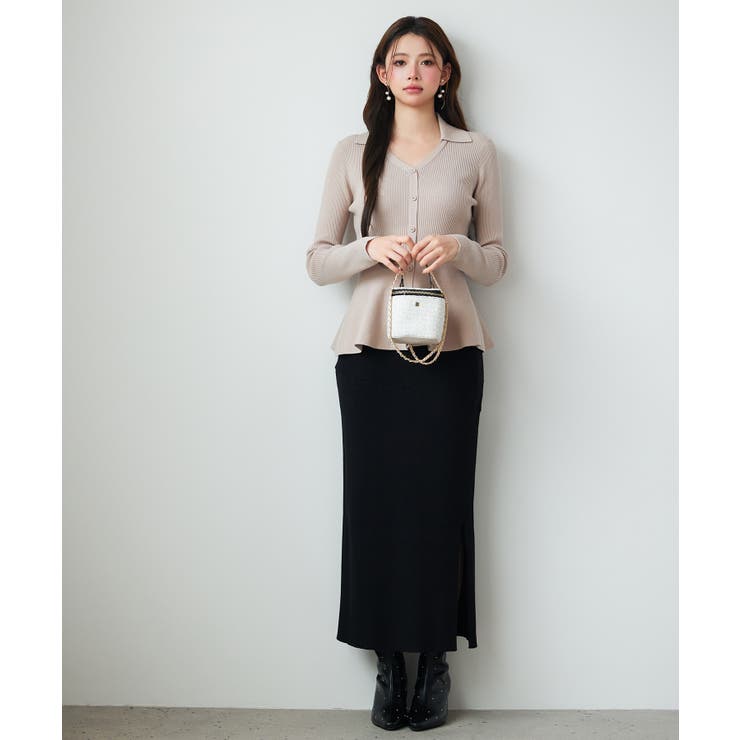 スキッパー・カラーペプラムニットトッブス | SAISON DE PAPILLON  | 詳細画像15 