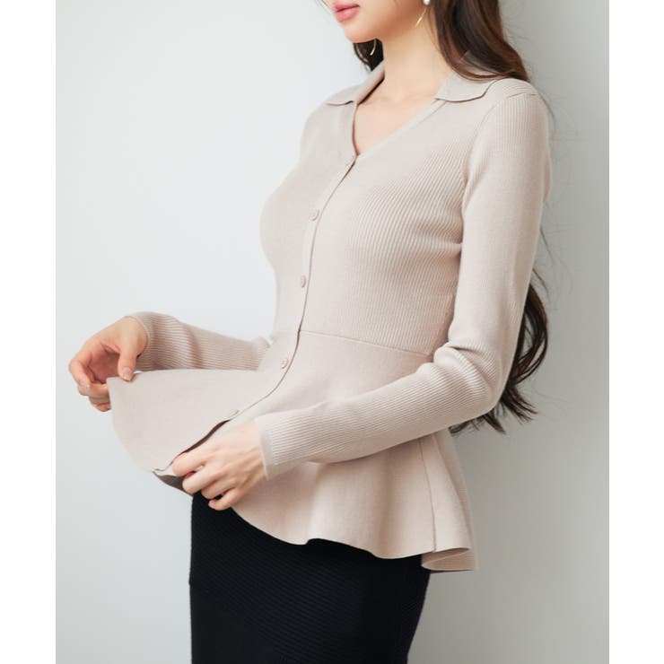 スキッパー・カラーペプラムニットトッブス | SAISON DE PAPILLON  | 詳細画像17 