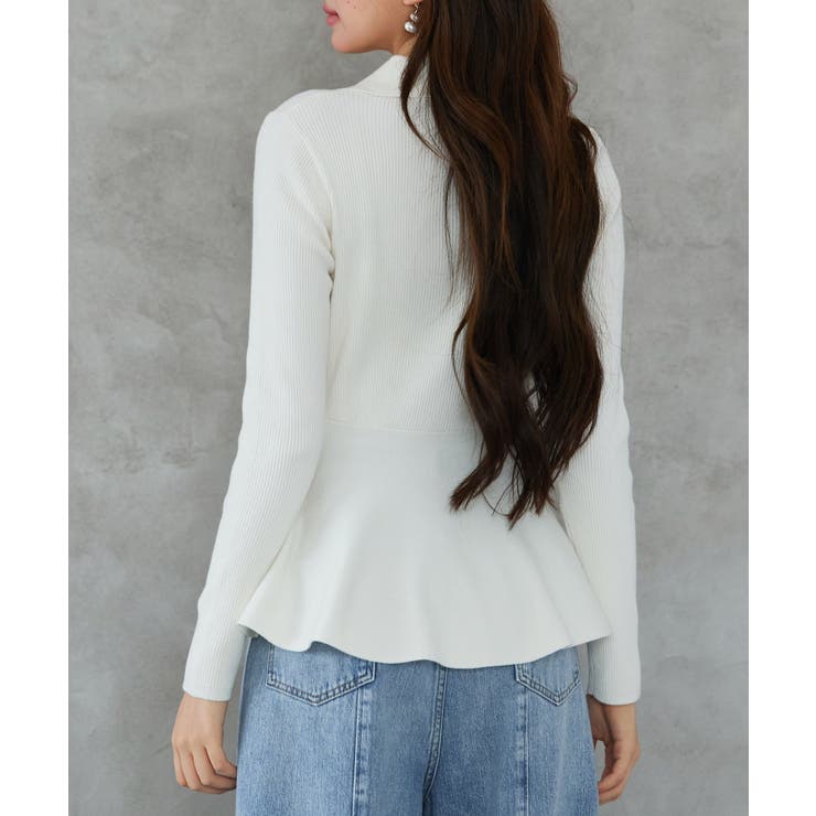 スキッパー・カラーペプラムニットトッブス | SAISON DE PAPILLON  | 詳細画像5 