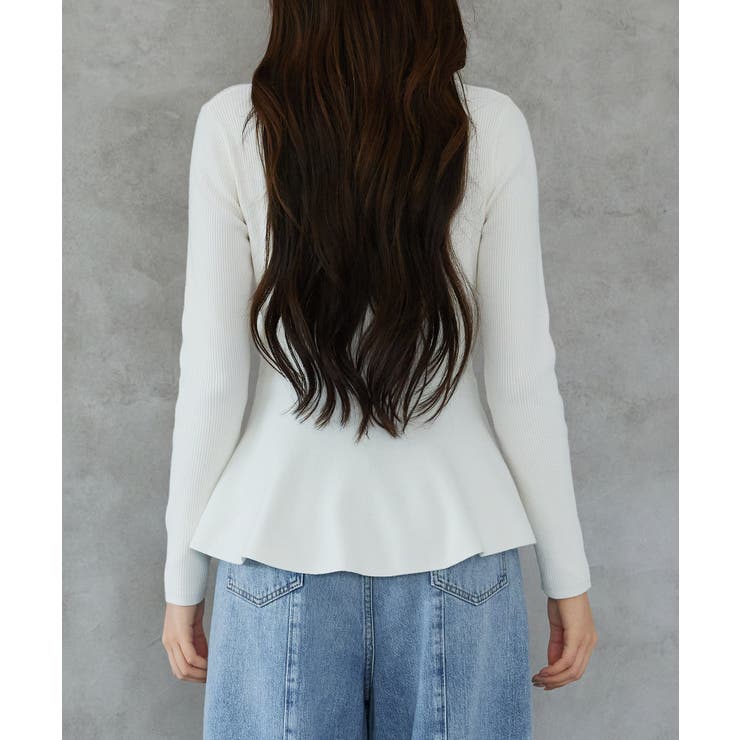 スキッパー・カラーペプラムニットトッブス | SAISON DE PAPILLON  | 詳細画像10 