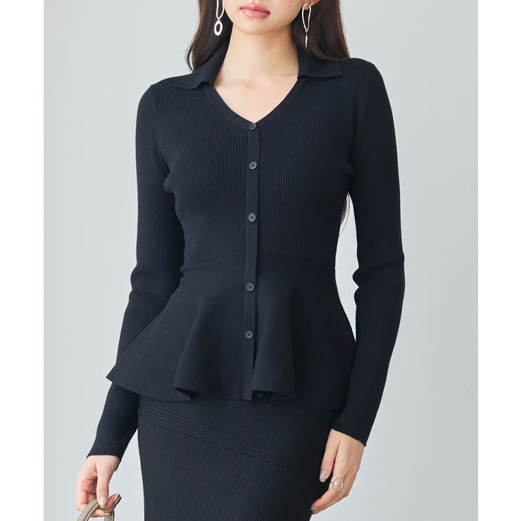 スキッパー・カラーペプラムニットトッブス | SAISON DE PAPILLON  | 詳細画像18 