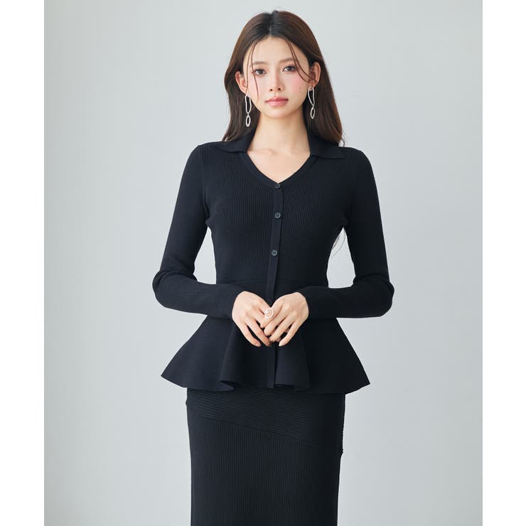 スキッパー・カラーペプラムニットトッブス | SAISON DE PAPILLON  | 詳細画像21 