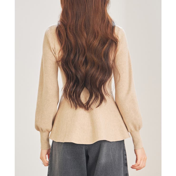 パール付きニットペプラムプルオーバー | SAISON DE PAPILLON  | 詳細画像22 