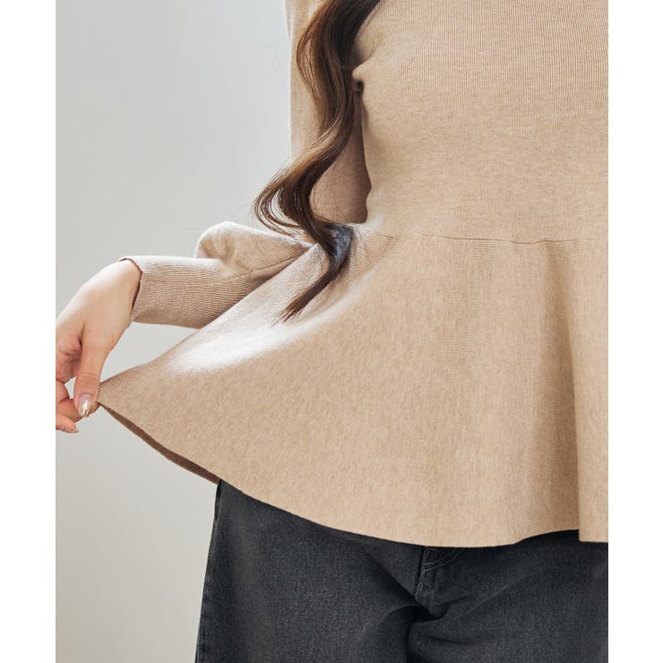 パール付きニットペプラムプルオーバー | SAISON DE PAPILLON  | 詳細画像25 