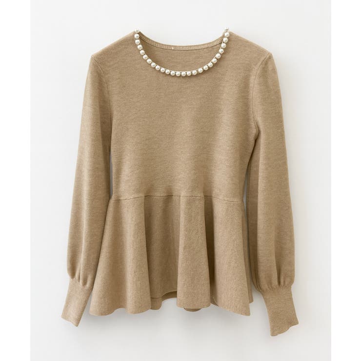 パール付きニットペプラムプルオーバー | SAISON DE PAPILLON  | 詳細画像26 