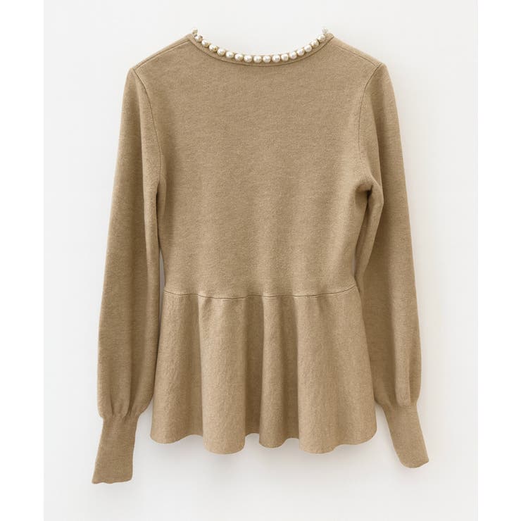 パール付きニットペプラムプルオーバー | SAISON DE PAPILLON  | 詳細画像27 