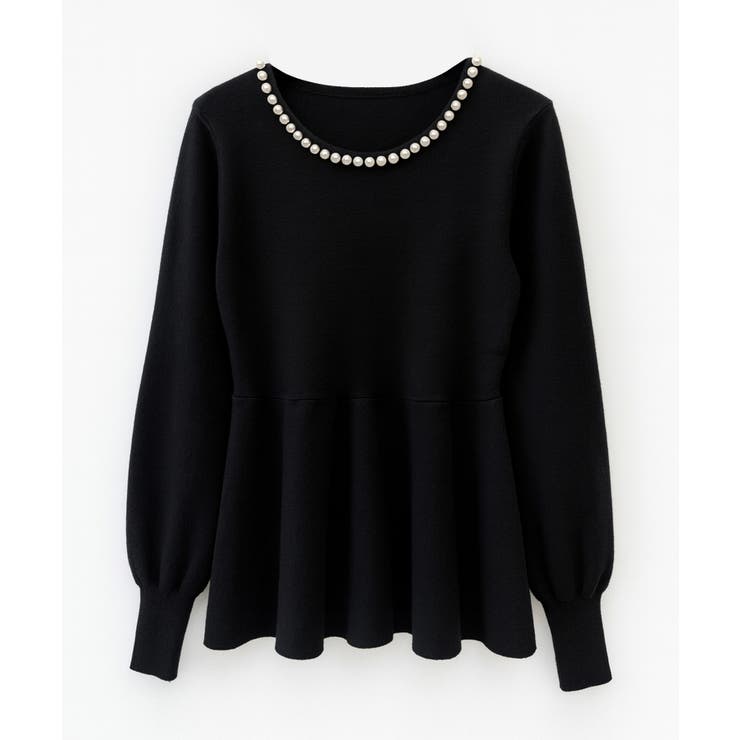 パール付きニットペプラムプルオーバー | SAISON DE PAPILLON  | 詳細画像17 