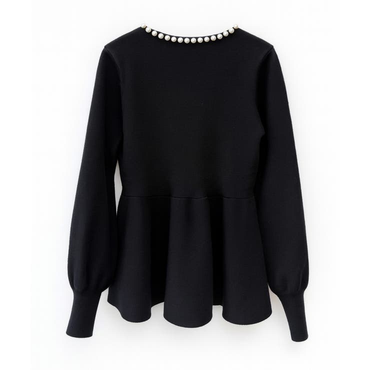 パール付きニットペプラムプルオーバー | SAISON DE PAPILLON  | 詳細画像18 