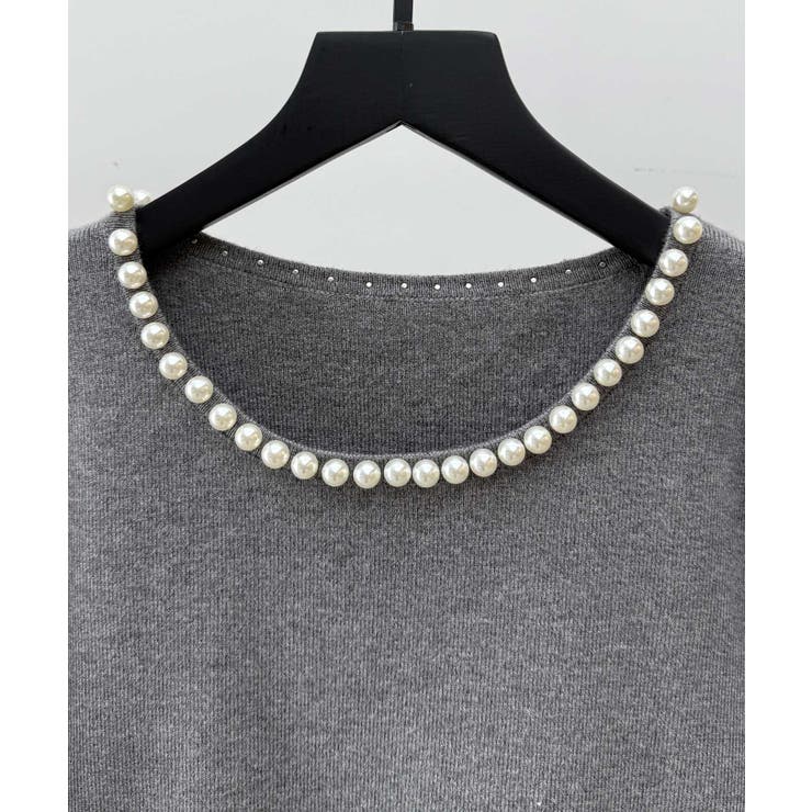 パール付きニットペプラムプルオーバー | SAISON DE PAPILLON  | 詳細画像30 