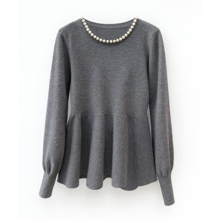 パール付きニットペプラムプルオーバー | SAISON DE PAPILLON  | 詳細画像28 