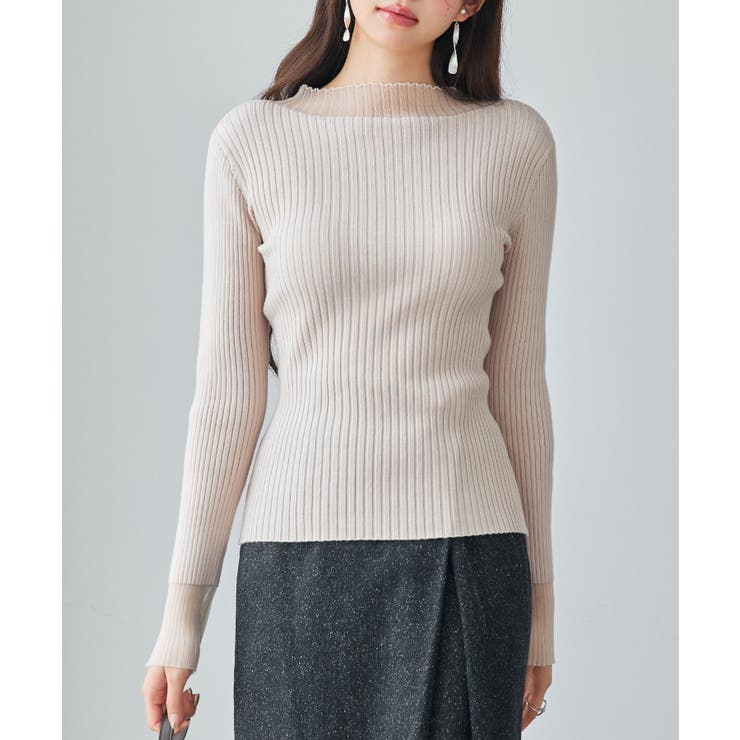 シアドッギング長袖リブニットトップス | SAISON DE PAPILLON  | 詳細画像16 