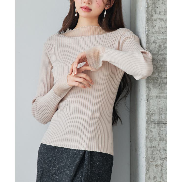 シアドッギング長袖リブニットトップス | SAISON DE PAPILLON  | 詳細画像17 