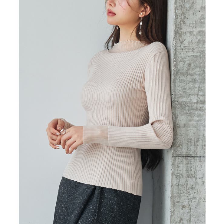 シアドッギング長袖リブニットトップス | SAISON DE PAPILLON  | 詳細画像18 