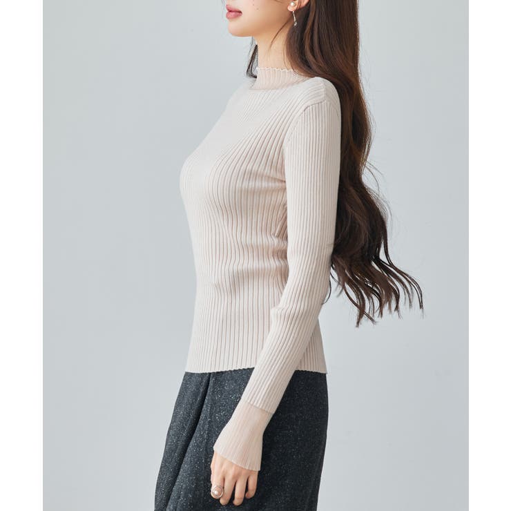 シアドッギング長袖リブニットトップス | SAISON DE PAPILLON  | 詳細画像19 