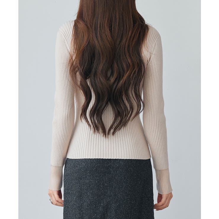 シアドッギング長袖リブニットトップス | SAISON DE PAPILLON  | 詳細画像20 