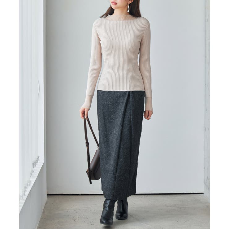 シアドッギング長袖リブニットトップス | SAISON DE PAPILLON  | 詳細画像21 