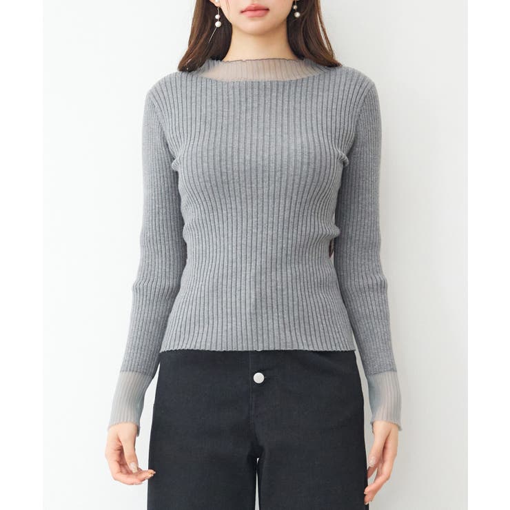 シアドッギング長袖リブニットトップス | SAISON DE PAPILLON  | 詳細画像24 