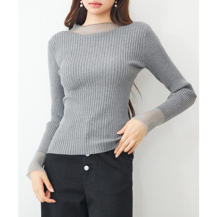 シアドッギング長袖リブニットトップス | SAISON DE PAPILLON  | 詳細画像26 