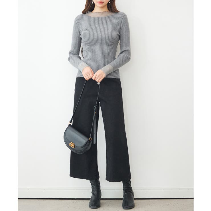 シアドッギング長袖リブニットトップス | SAISON DE PAPILLON  | 詳細画像27 