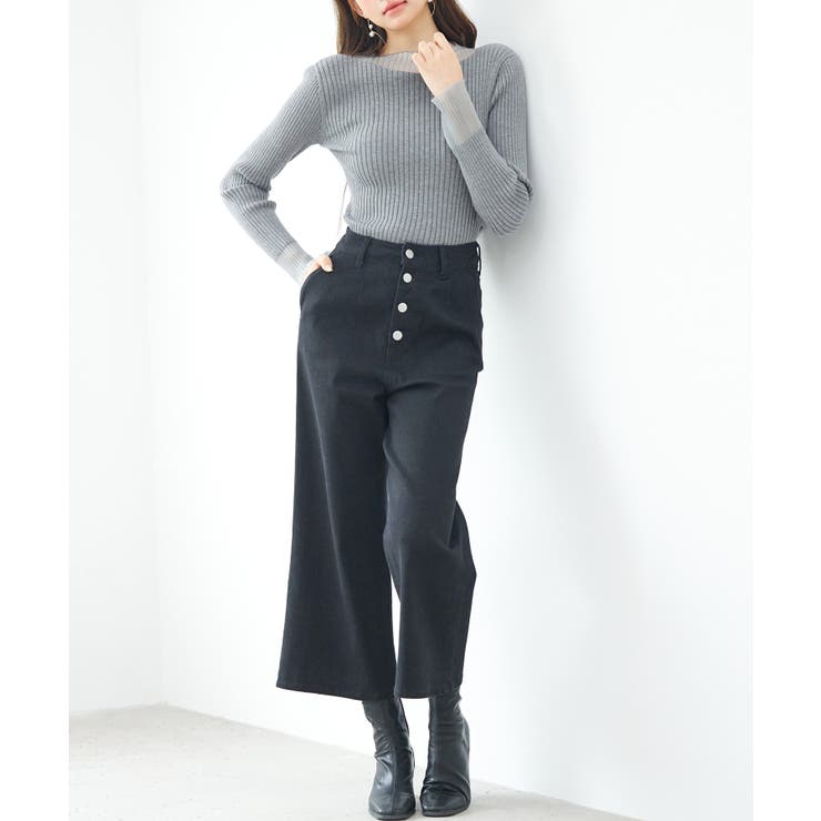 シアドッギング長袖リブニットトップス | SAISON DE PAPILLON  | 詳細画像30 