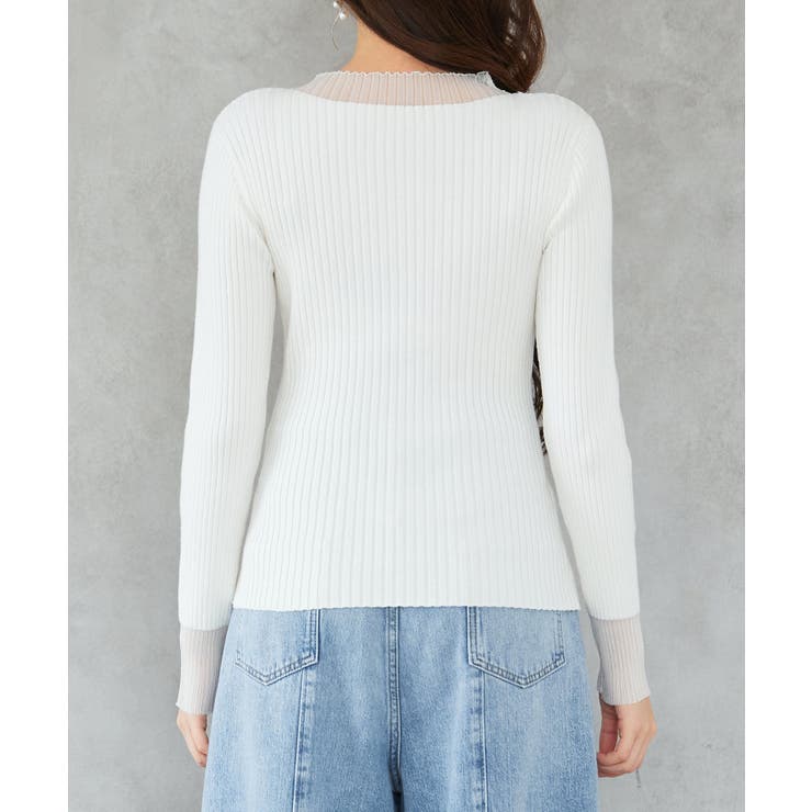 シアドッギング長袖リブニットトップス | SAISON DE PAPILLON  | 詳細画像12 