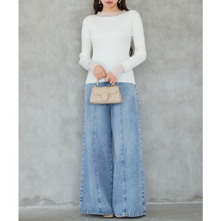 シアドッギング長袖リブニットトップス | SAISON DE PAPILLON  | 詳細画像13 