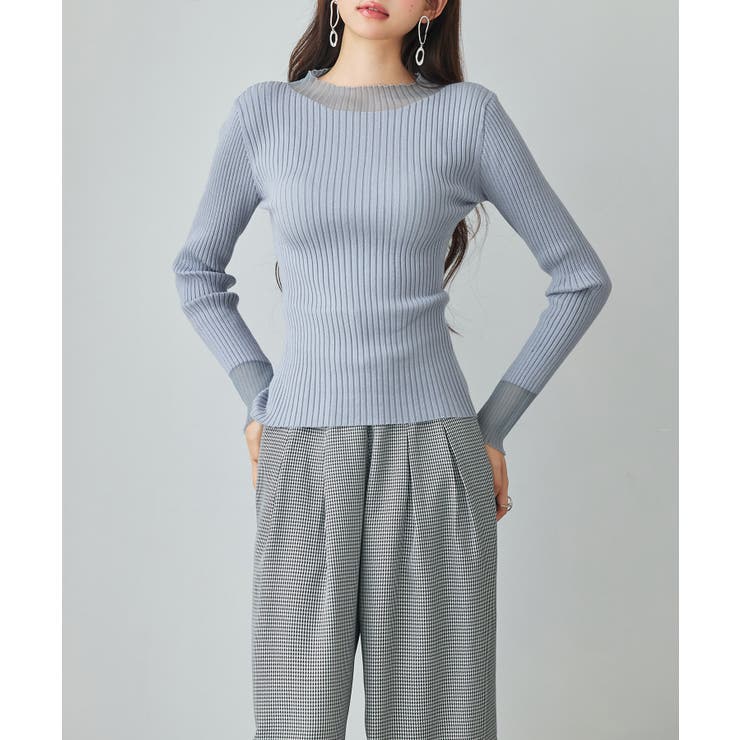 シアドッギング長袖リブニットトップス | SAISON DE PAPILLON  | 詳細画像7 